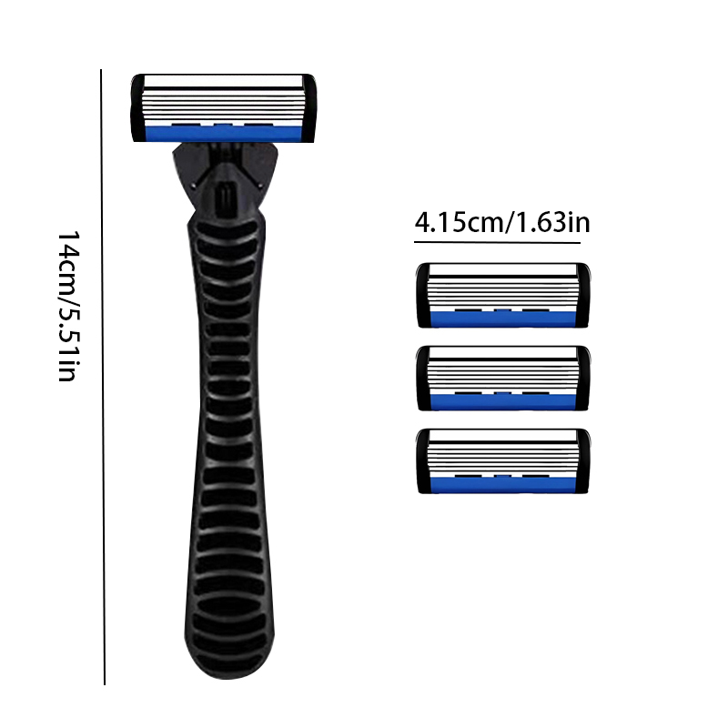 Handmatig scheermes voor mannen, zeslaags mes, roestvrijstalen mesjes, geen huidbeschadiging, ouderwetse mesjes, scheerkoppen
