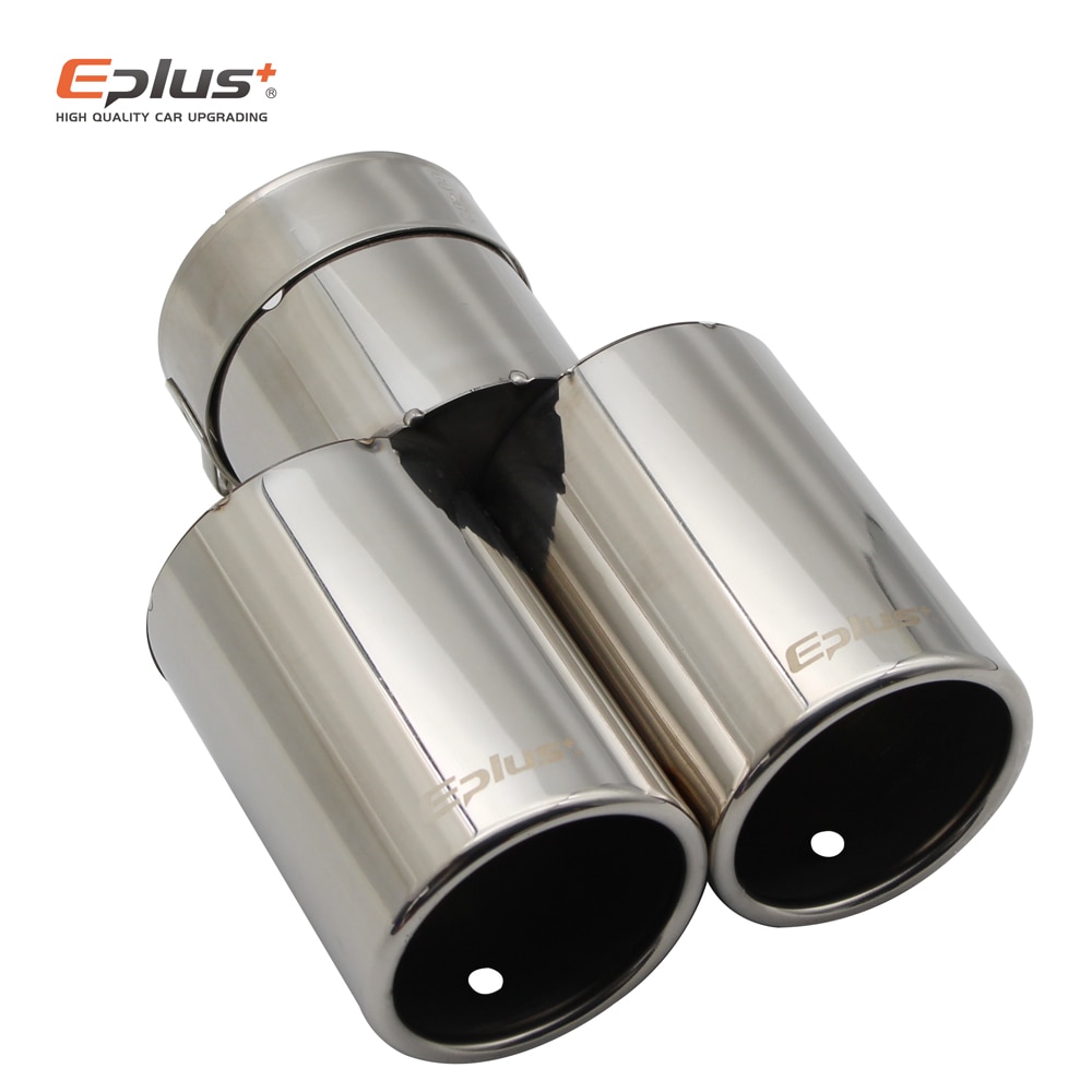 Eplus-silencieux d'échappement universel droit en acier inoxydable, silencieux d'échappement, multi-tailles, double sortie