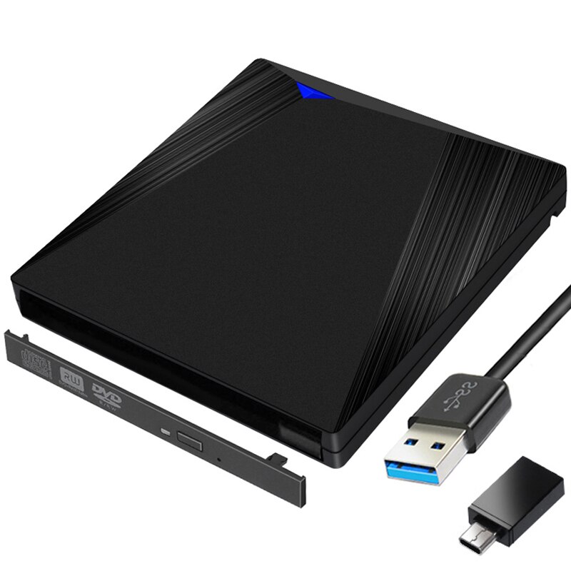 Sort blu-ray afspiller etui type c usb 3.1+ usb 3.0 sata 12.7mm ekstern optisk diskdrev kasse til pc bærbar notebook: 12.7mm dvd