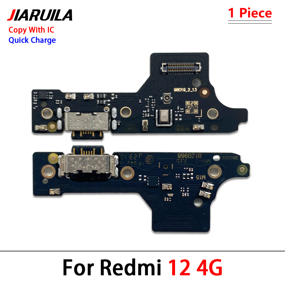 USB Charger Charging Port Dock Connector Microphone Flex Cable For Xiaomi Redmi 12C Note 12 4G 13 Pro Plus 5G 12s Fast charging: green