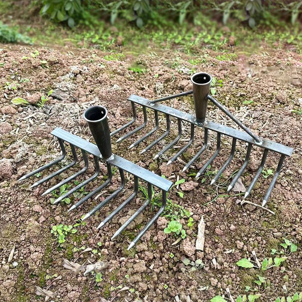 Unkraut Hacke Rechen 4/7/9/12 Zähne Farm Tool Unkraut Vertiku tierer Artefakt landwirtschaft liche Nagel Egge Kohlenstoffs tahl Gartenarbeit auch Unkraut