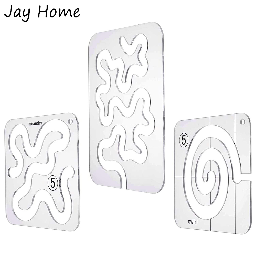 Plantilla para acolchar, plantilla de regla para acolchar acrílico, reglas de costura para acolchar de movimiento libre, transparentes para suministros de acolchado DIY, 1 ud.