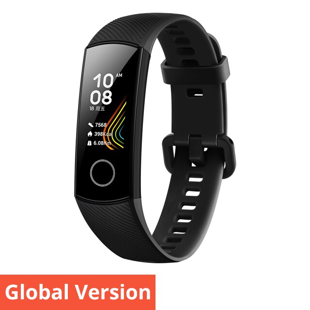 Huawei Honor fascia 5 Versione Globale smartband AMOLED Huawei smartwatch cuore rabbia ftness sonno tracker nuoto sport trakcer gps: Global Version Black