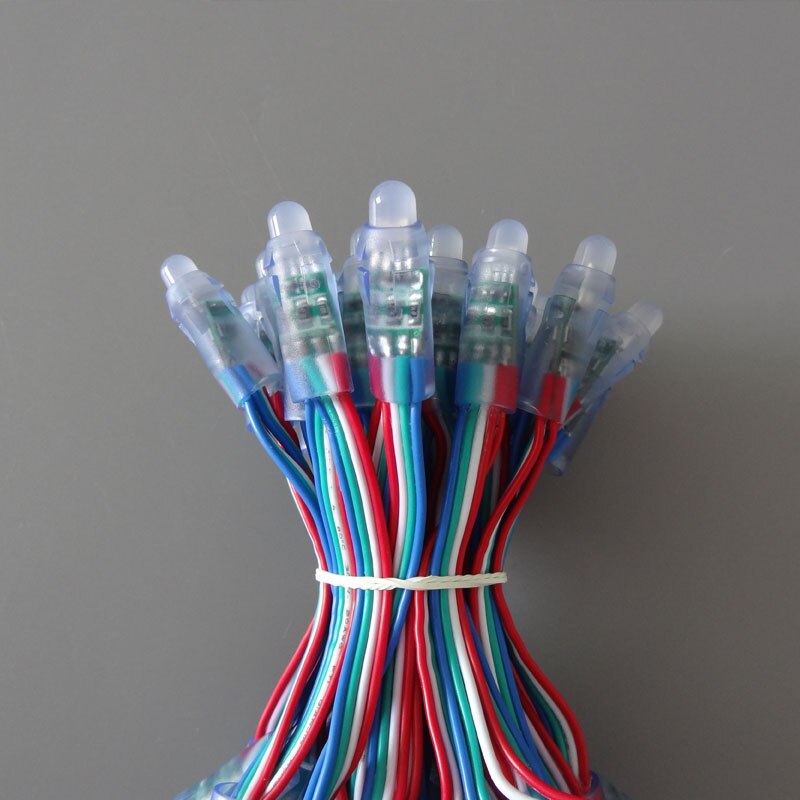 5V 12mm RGB LED string light,led module lights,christmas lightbox symbols,Round shape,50LEDs/string,DC5V input,Waterproof IP68