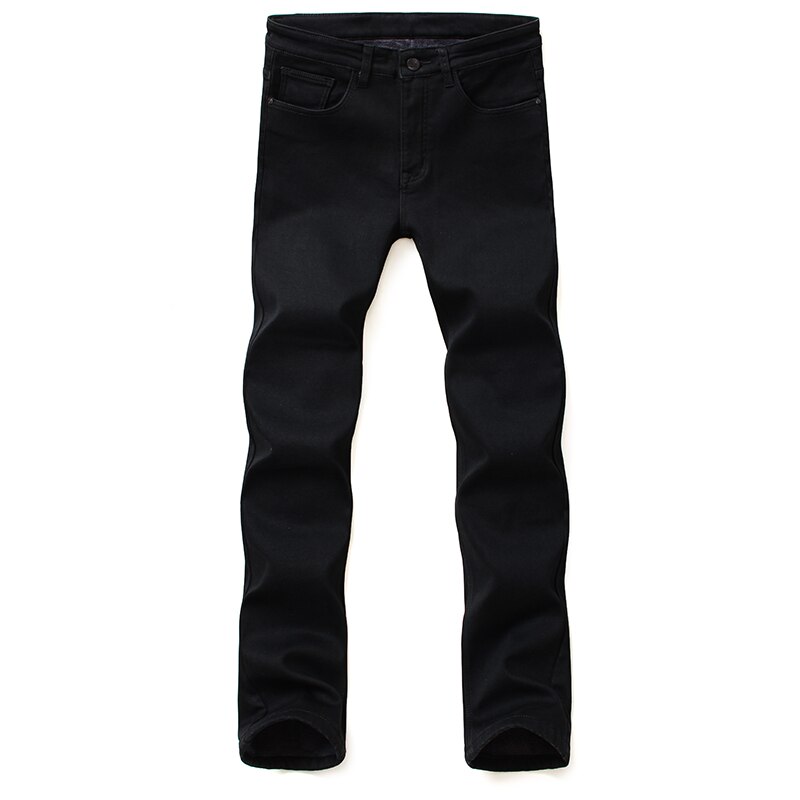 BAIDAFEILI Oversized 42 40 38 Slim Straight Black Jeans Men Spring Youth Pop Men Mid Waist Elasticity Black Pants: 35