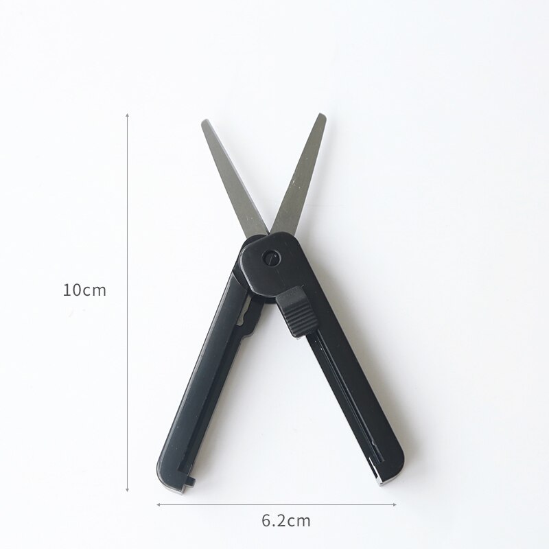 Student multiple colour foldable portable scissors office safe school home art preschool kids stationery blunt nib protection: Black