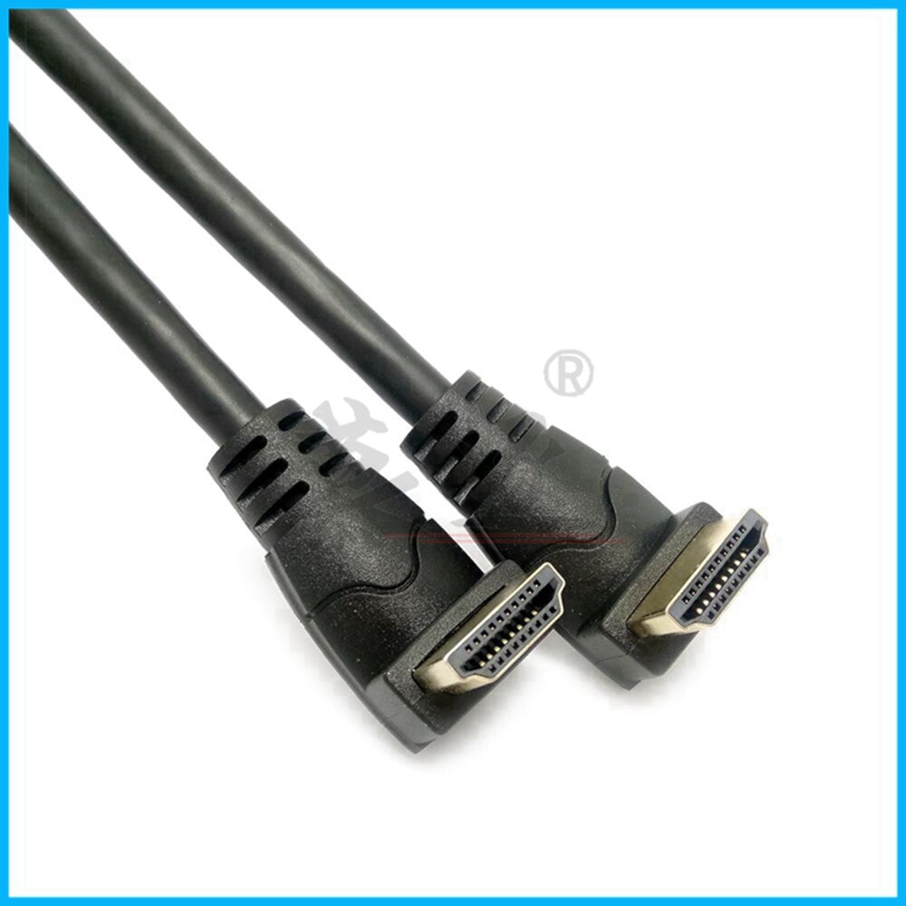Hdmi 4k 3d kort 90 graders ret vinkel hdmi kabel dobbelt ned vinkel hdmi kabel linje han til han m / m hdmi ledning 0.3m 0.6m 1.8m: Op op / 0.6m