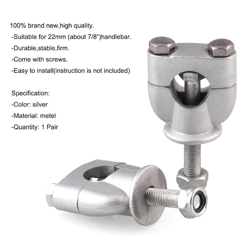 1 Pair Motorcycle Handlebar Risers 7/8 Aluminum 22mm Handle Bar Mount Clamps Dirt Pit Bike Motorbike Accessories