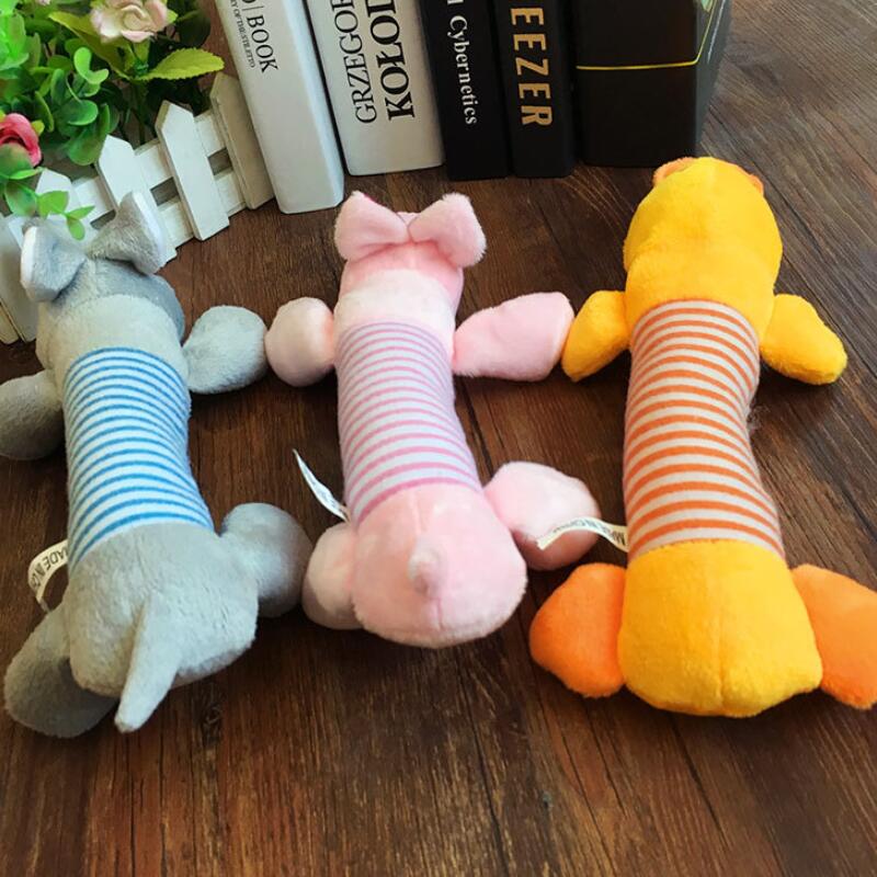 Pet Play Toys Pet Dog Puppy Cat Squeaker Quack Sound Throw Toy Chew Play Interactive Toys Elephant Duck Pig