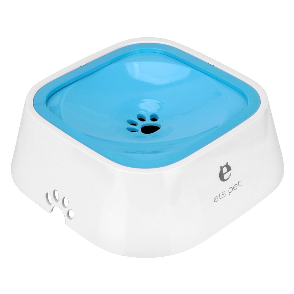 1.5L Anti-Overflow Cat Dog Water Bowl Slow Water Feeder Dispenser Carried Floating Bowl Pet Fountain: Blue