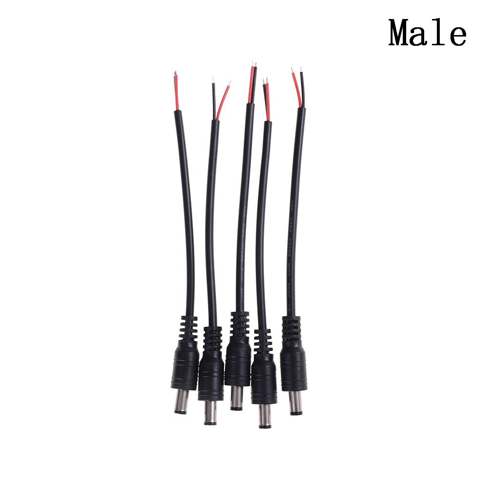 5/10pcs 12V DC Power Plug Male And Female DC Connector Cable 5.5X2.1mm With Cord Adapter Cable For Led Strip Pigtail Plug Wire