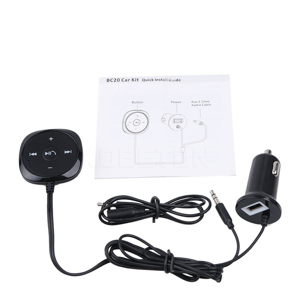 schakelaar hek ingewikkeld Bluetooth Muziek Ontvanger 3.5mm AUX Car Kit Adapter Handsfree Draadloze Bluetooth  Carkit met USB Lader voor iPad Smartphone – Grandado
