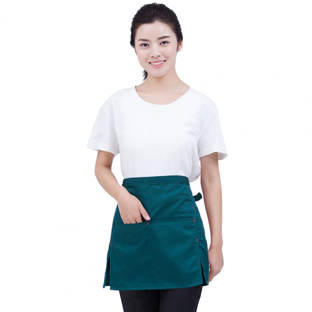 Halbschürze mit Taschen für Männer, Frauen, Erwachsene, atmungsaktive Schürze, kurz geschlitzte Schürzen, Küche, Kochschürze, Kochkostüm: Blau