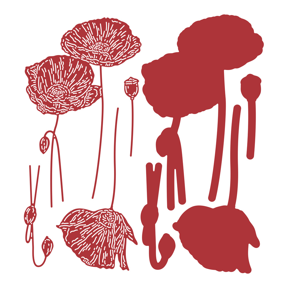 From Afar Telegraph Pole Silver Birch Forest a Fluffle Rabbit Metal Die Cut Set Scrapbooking Decoration Embossing Molds: Scarlet Petal