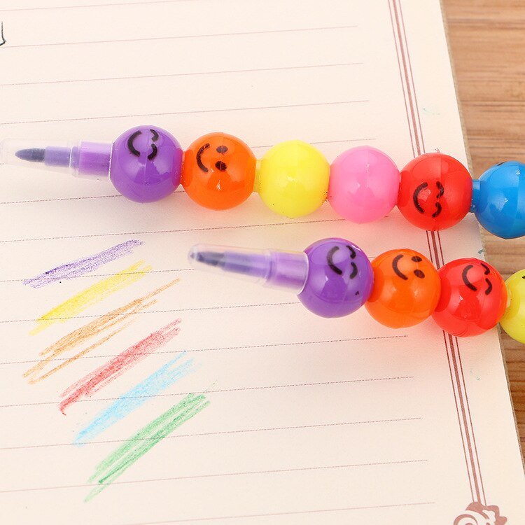 7 Kleur Kleurpotloden Cartoon Smiley Gezicht Uitdrukking Snoep Kalebas Pen Kinderen Studenten Schilderen Briefpapier School Kantoorbenodigdheden