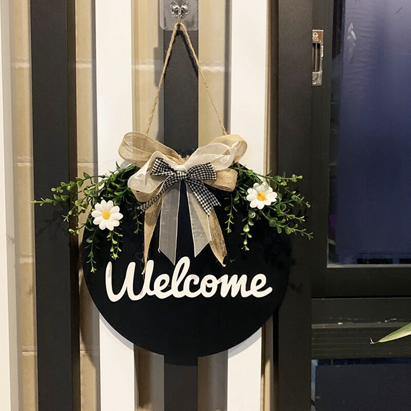 Welcome Sign Welcome Front Door Round Wood Sign Hanging Welcome Sign for Farmhouse Porch Front Door Decoration