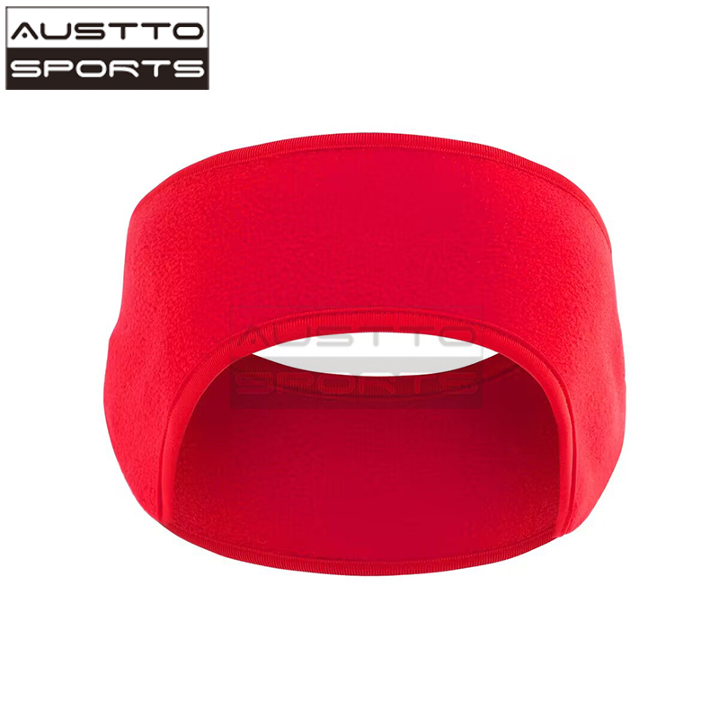 Austto Winter Fleece Ear Muffs Warmers Headband Therma Ear Band for Men & Women for Running Skiing Workout Sports: Red