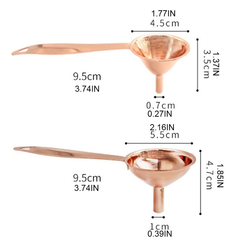 3Pcs / Set Stainless Steel Small Funnel with Handle Multifunctional Mini Oil/Wine Drainer