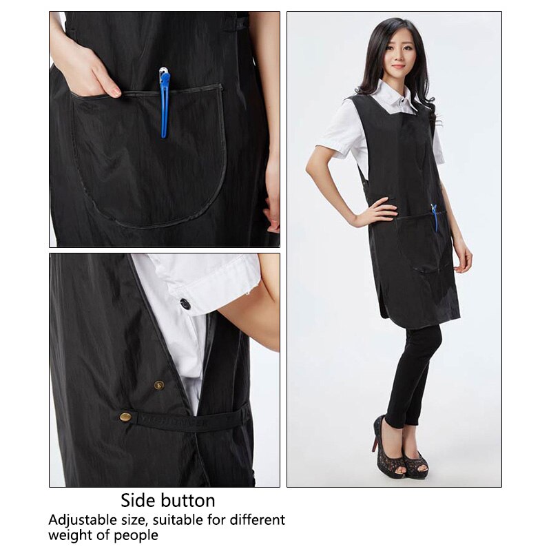 uniforme peluqueria mujer delantal Delantales de cocina para mujer, delantal de trabajo para peluquería, salón de belleza, Spa, corte de pelo, babero, capa de estilismo para el cabello, uniforme de tela de cintura