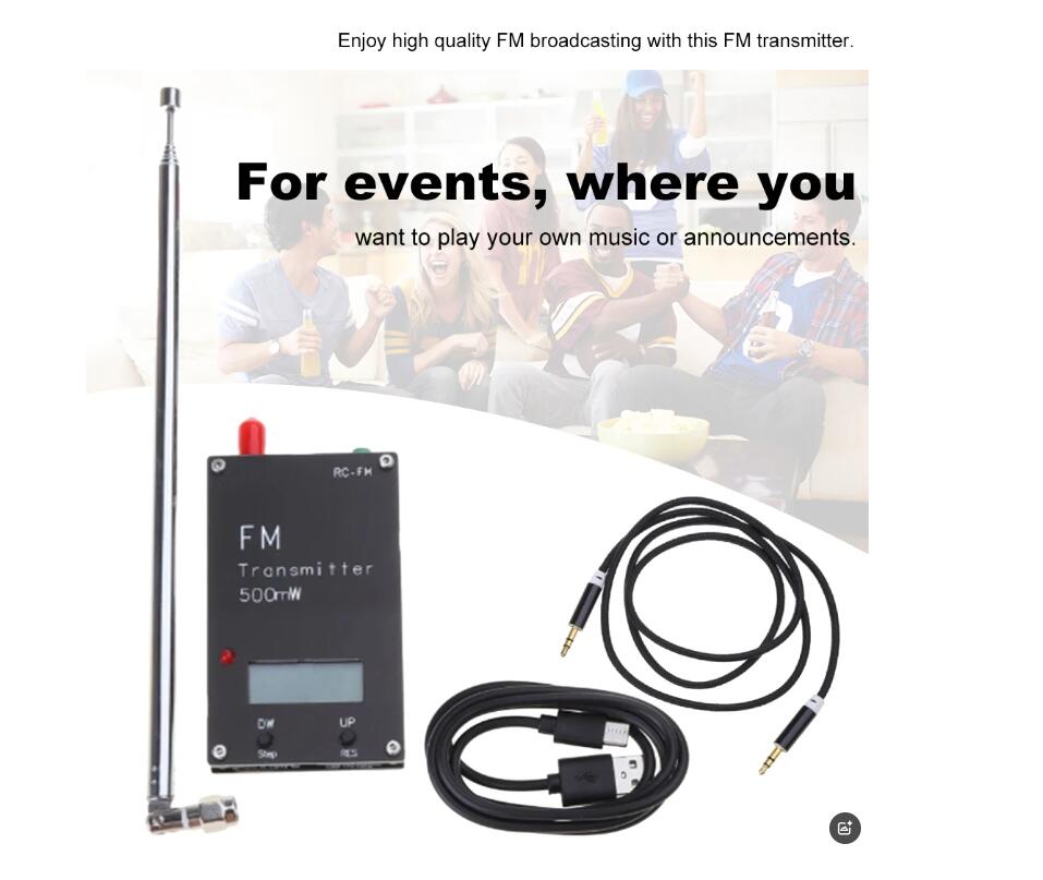 2000 m FM transmitter digital display 0.5W 500mW stereo 76-108M DSP radio Campus Radio station Auto Parts