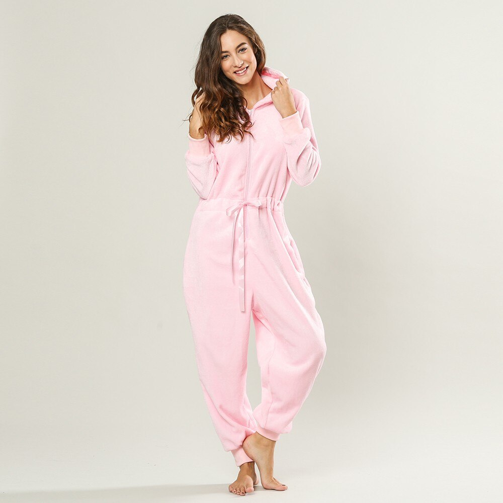 Ladies Flannel One-piece Home Wear Pajamas Ladies Cute One-piece Home Wear European And American Ladies Winter Warm Jumpsuit