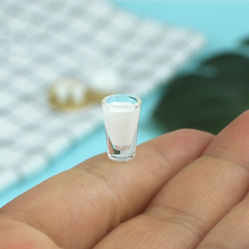 1:12 Resin Dollhouse Mini Lemon Milk Tea Water Cup Kitchen Miniature Dollhouse Accessories Cups Toy Doll House Decoration: A1