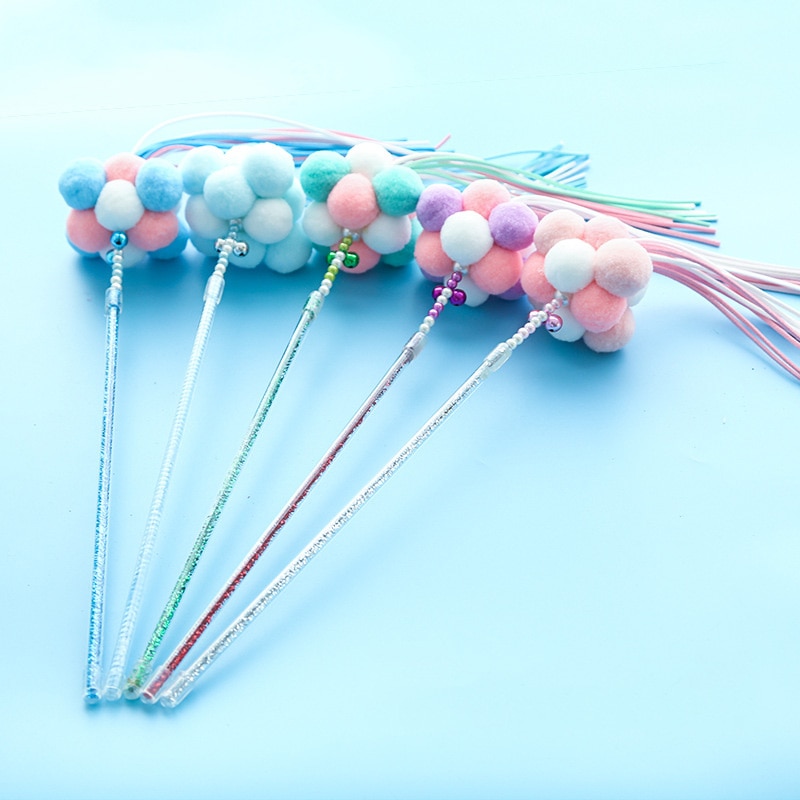 Katten speelgoed plastic kitten interactieve stok 5 kleuren grappig kattenhengel spel stok speelgoed huisdierbenodigdheden katten accessoire huisdier stok