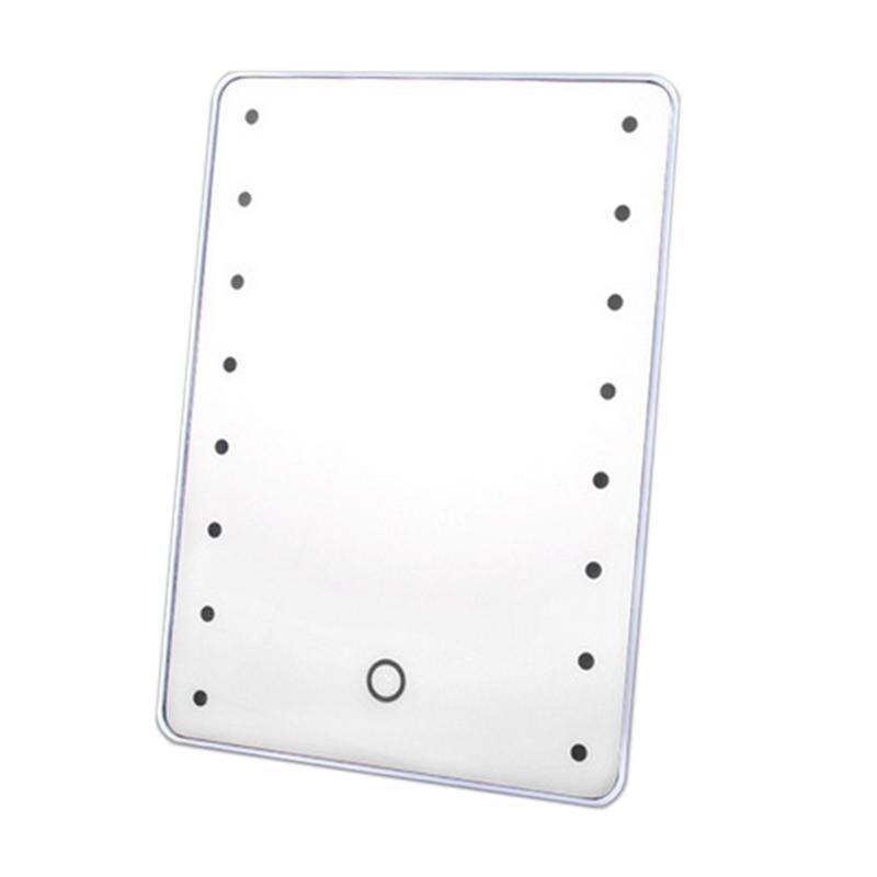 Makeup Mirror with 16 LEDs Cosmetic Mirror with Touch Dimmer Switch Battery Operated Vanity Mirror with Stand for Tabletop: White