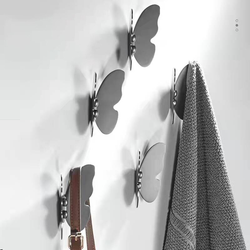 Porte-manteau en forme de papillon, crochet en laiton, lumière de luxe en bronze à canon trois dimensions, décoration de chambre à coucher, porte-manteau pour porche