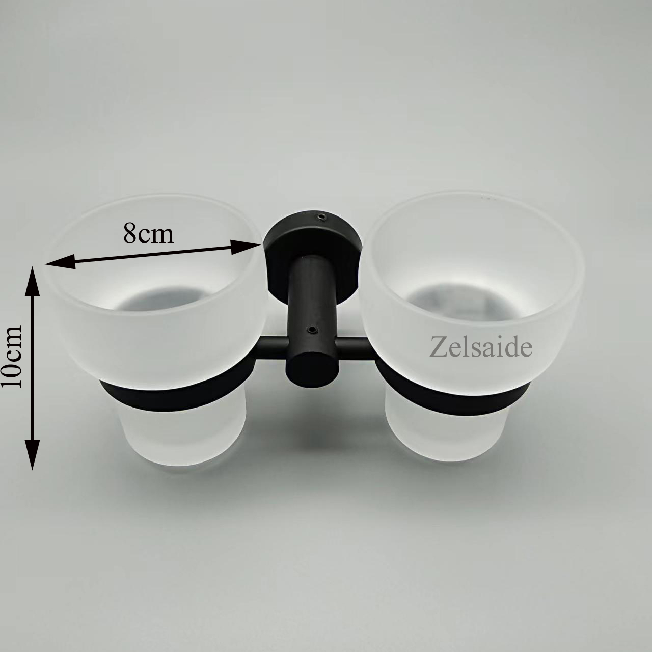 Taza de cepillo de dientes de vidrio redondo cuadrado para el hogar, baño, hotel, esmerilado o transparente: Castaño