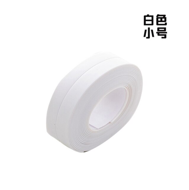 3,3 m * 38/22mm Badezimmer Dusche Waschbecken Badewanne Abdichtung Streifen Band Weiß PVC Selbst-klebstoff Wasserdicht wand Aufkleber Bad Küche: White small