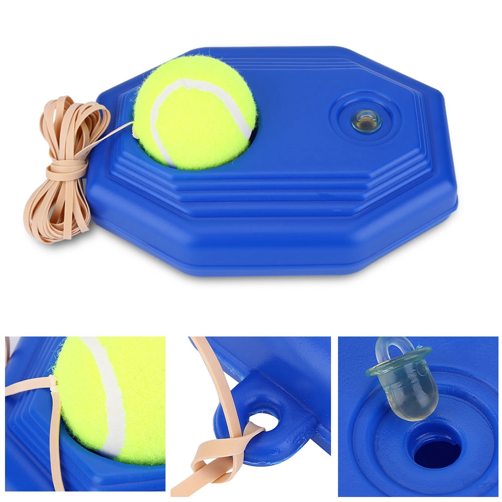 Azul 1pc raquete de plástico bola trainer única base prática tênis elástico exercício dispositivo treinamento tênis acessórios