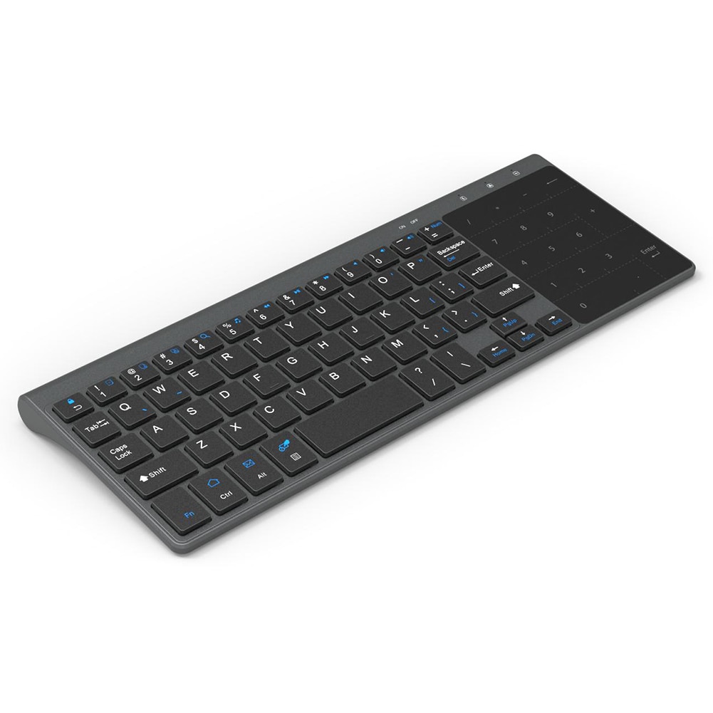 Wireless Keyboard Mini Bluetooth Keyboard 2.4GHz Wireless Keyboard with Touch Numeric Pad 59 Keys Ultrathin PC Keyboard