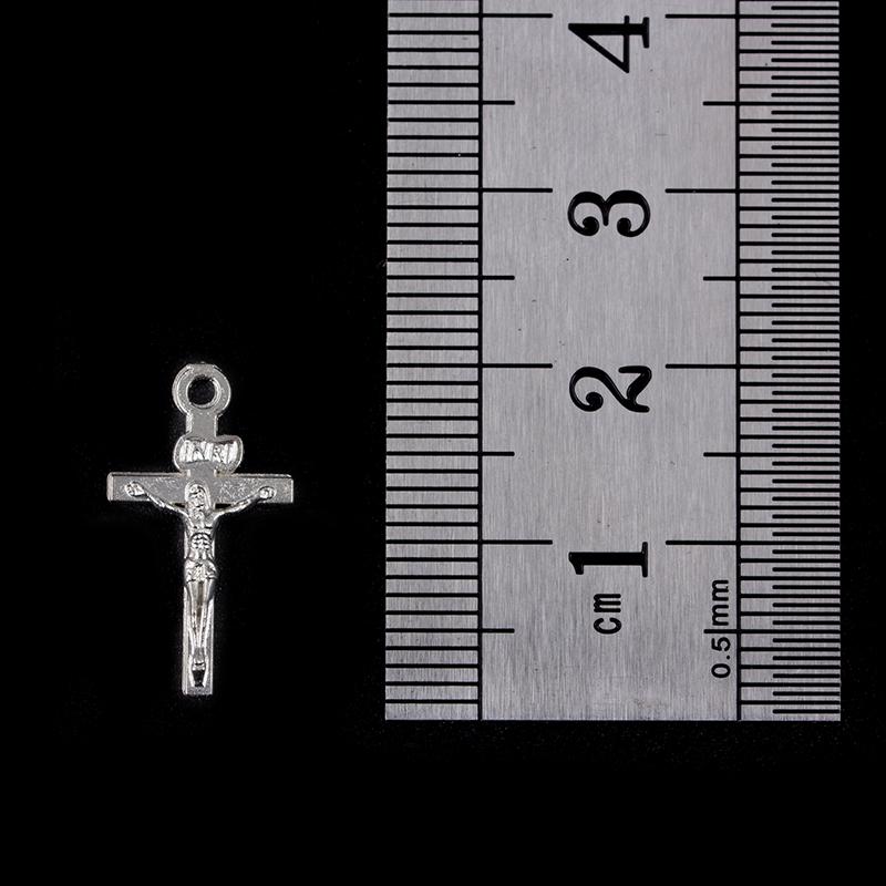 Colgante de Cruz con etiqueta de Rosario Católico, joyería de 24 Uds., colgante de Jesús, fabricación de Material de aleación de Zinc