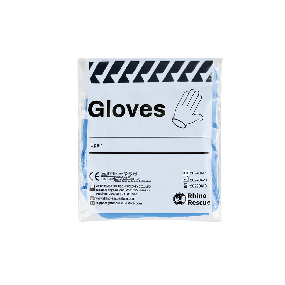 Nashorn Rettung-Handschuhe – puderfrei, latexfrei und gummifrei – unsterile Einweg-Schutzhandschuhe für Zuhause und Camping, 20 Stück