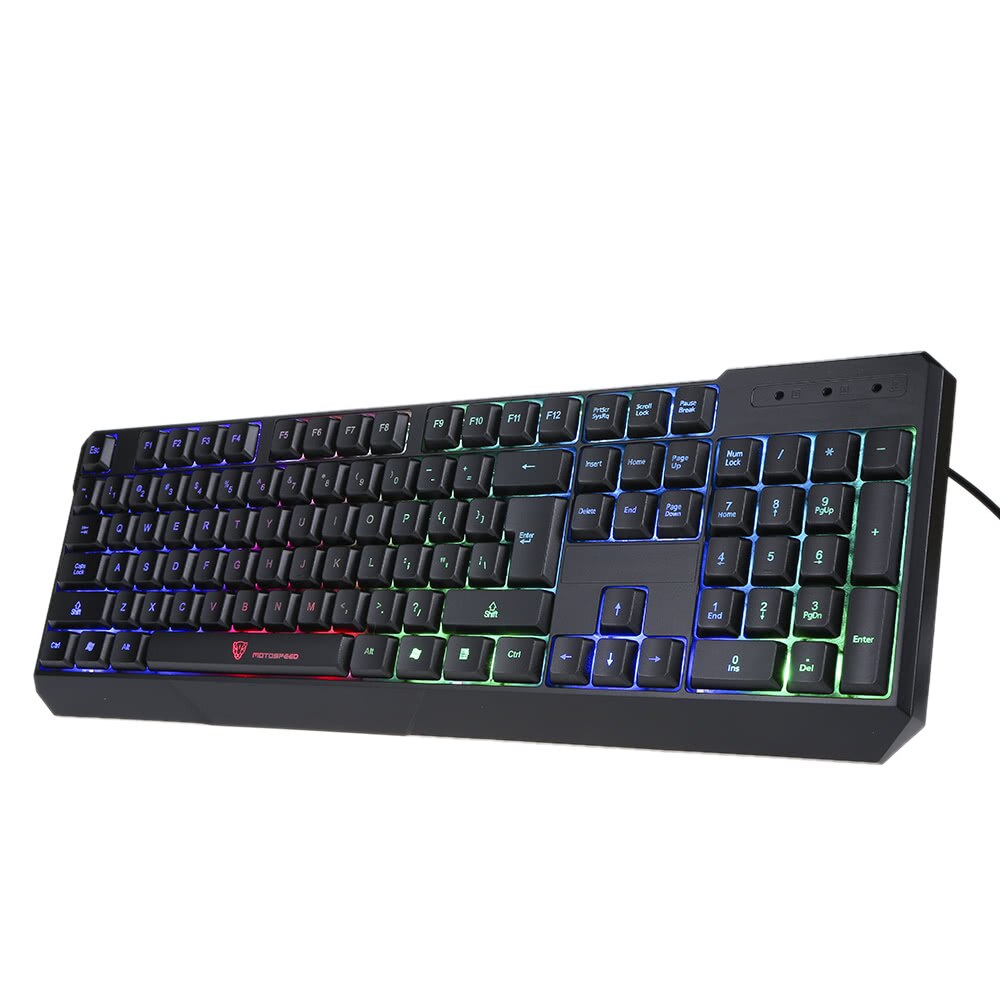 Esport Keyboard USB Wired LED Colorful Backlit Backlight Illuminated PC Laptop Notebook Desktop