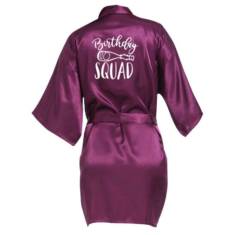 Verjaardag Queen &amp; Squad Wedding Party Bruid Robe Badjas Satijnen Bruids Pyjama Bridal Party Gewaden Bruidsmeisje Gewaden