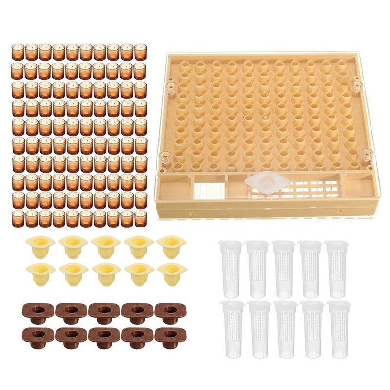 Beekeeping Tools Set Rearing System Cultivating Box 110pcs Plastic Cups Bee Nicot Complete Catcher Cage Beekeeping Tools