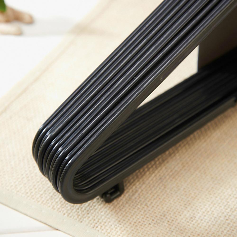10pcs Adult Clothing Hanger Black Plastic Portable Household Clothes Dress Organizer Non-Slip Outdoor Dry Clothes Hanging Rack