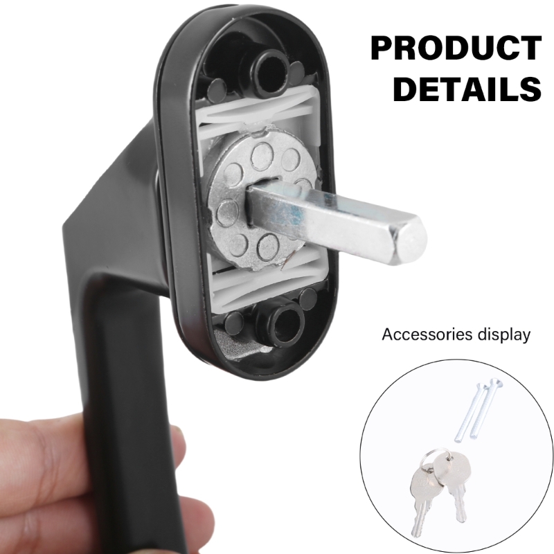 Lockable Window Handle With Key & Screws Shed Door Handle Lock Stainless Steel Lockable Replacement Handle Enduring