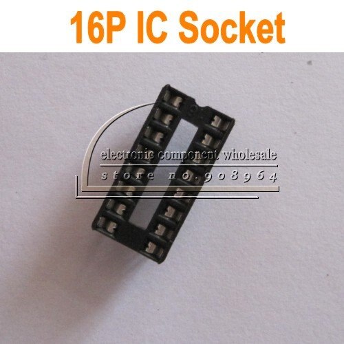 100 stks/partij IC Socket 16 P 16 PIN 2.54mm DIP IC Sockets Adapter Solder Type