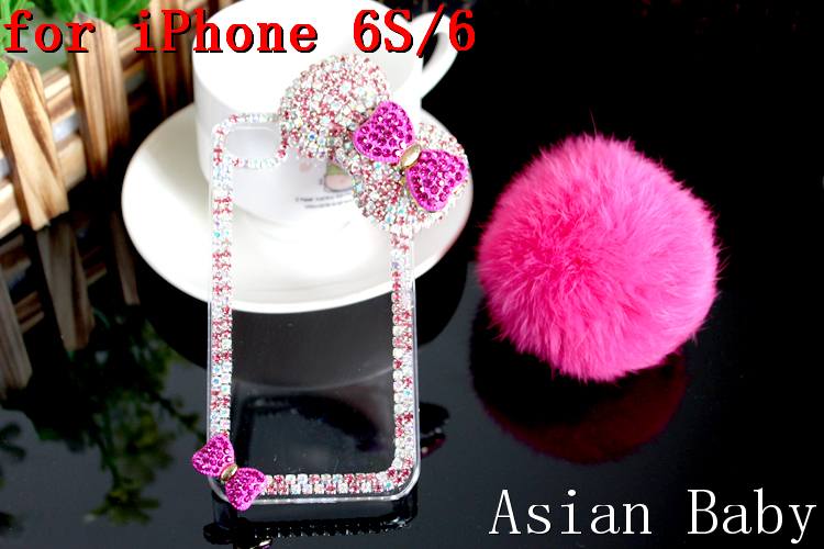 Luxury 3D Bow-knot Diamond Case for iPhone 12 11 Pro Max Xs Max XR X 6s 6 7 8 Plus Rose Bling Rhinestone Phone Cases Cover coque: for iPhone 11