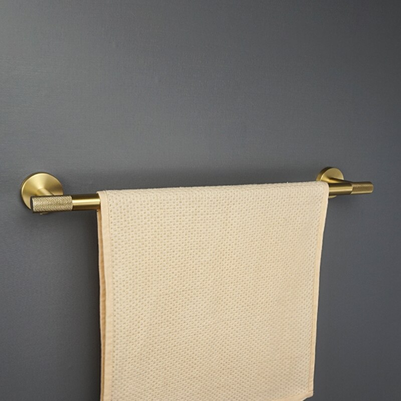 Gouden Dubbele Handdoek Bar Rack Plank Wandmontage Badkamer Decoratie