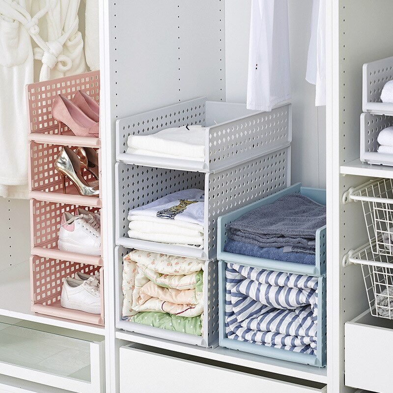 Plastic Drawers Closet Divider Storage Box Bin Cabinet Wardrobe Clothes Basket Organizer Case Container
