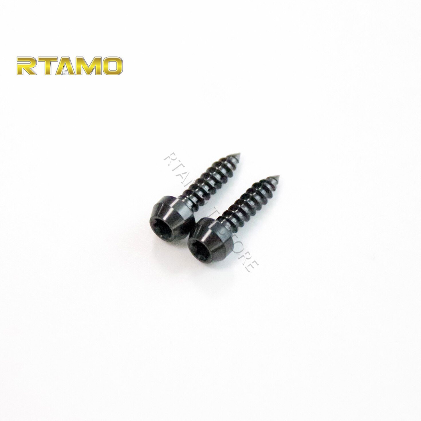 Rtamo Gr5 Titanium Alloy Rear Turn Signal Self Tapping M4 Screws Kit (2pcs) Fit Verspa Sprint 150: TypeA-Black