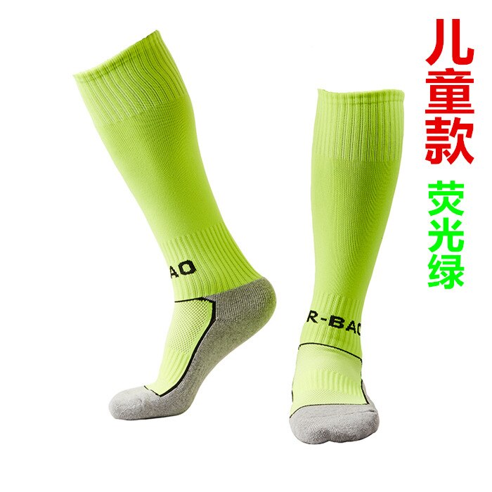 1pair Youth Child 35cm High Tube Socks Athletic Football Bassball Size UK 33-38 Socks Leg Protect Knee-High Socks: Neon Green