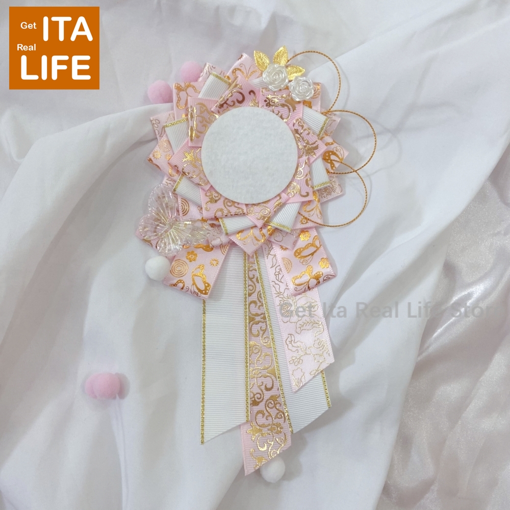 Italife Nowa Torba Ita, Przypinki, Uchwyt na Odznaki z Kwiatami na Odznaki Anime 58mm, Ręcznie Robione Jedwabne Wstążki, Akcesoria robić Dekoracji Itabag, Przypinki H333: Różowy