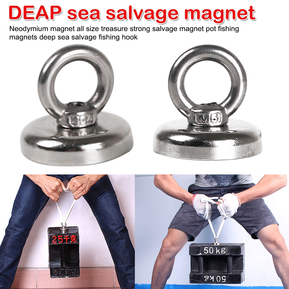 Krachtige Gat Salvage Magneten Pot Magneten Permanente Diepzee Salvage Vissen Haak Magneet Sterke Salvage Magneet Pot Vissen