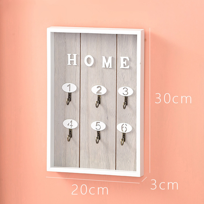 Hout Sleutel Haak Cargo Opbergdoos Muur Gemonteerde Muur Decor Jas Toetsen Zakken Kleren Opknoping Haak Opslag Houder Diversen opslag: brown photo frame