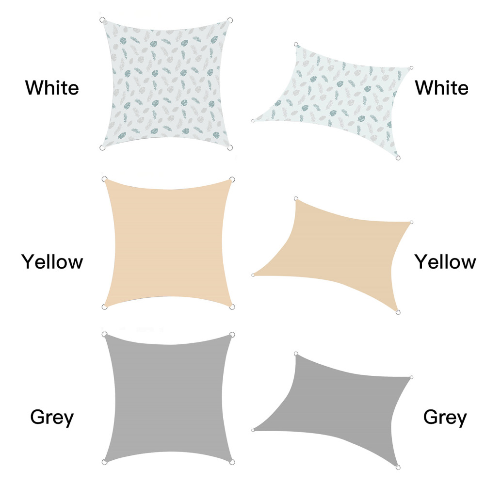 Shade Cloth Quadrangle Sail Canopy Outdoor Square Garden 98% UV Set Rainproof With Hardware Kit 2m*4 Rope Protection Awning